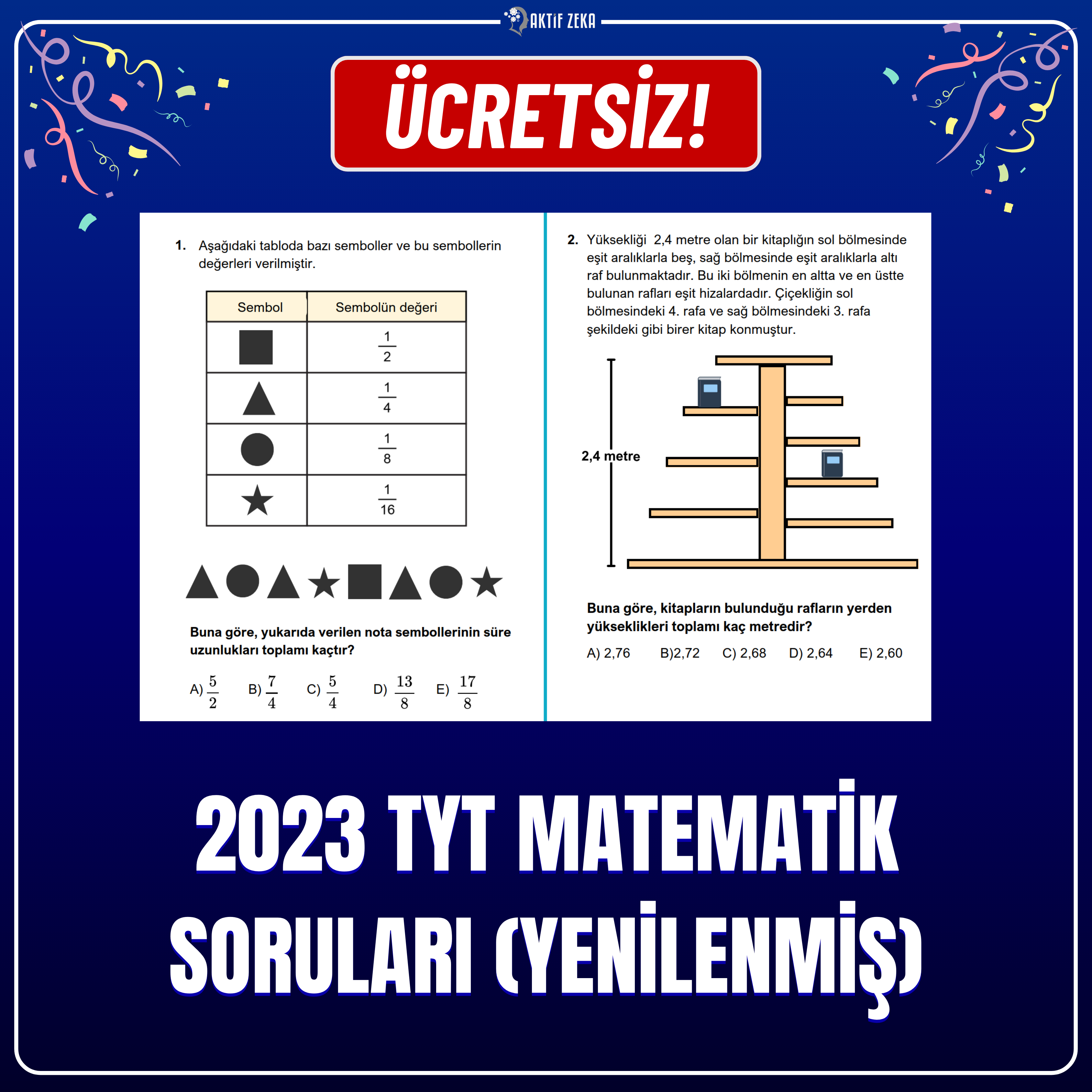 ÜCRETSİZ TYT MATEMATİK SORULARI (YENİLENMİS) - Aktif Zeka - Derecenin ...